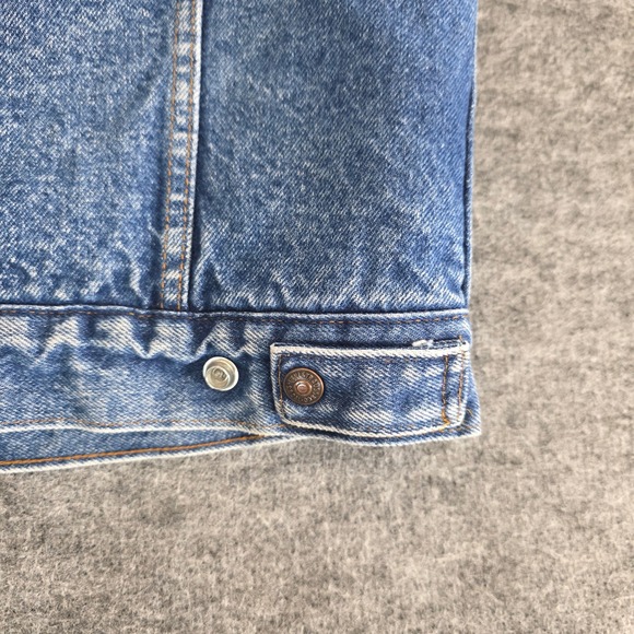 Vintage Levis Sherpa Lined Denim Trucker Jacket Mens 40R Blue Medium Wash 80s - Picture 8 of 15
